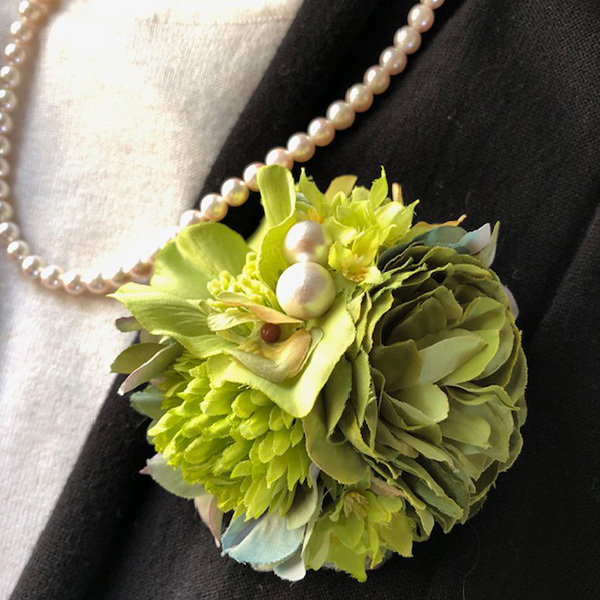 静岡市葵区鷹匠お花屋さんアランデコのワークショップ・コサージュ制作