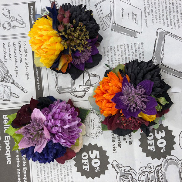 静岡市葵区鷹匠お花屋さんアランデコのワークショップ・コサージュ制作の実例４の３