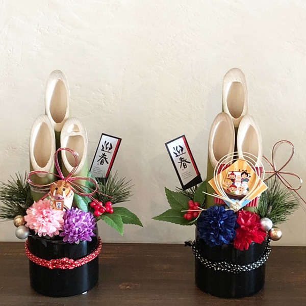 静岡市葵区鷹匠お花屋さんアランデコのワークショップ・ミニ門松制作